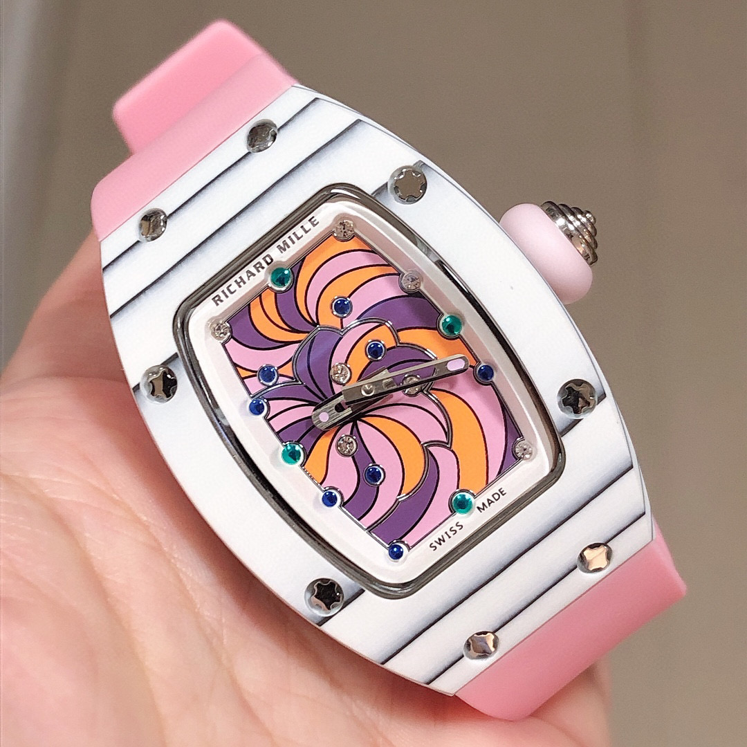 理查德米勒rm-07 richardmille 珐琅棉花糖 搪瓷表盘自动机械女士腕表