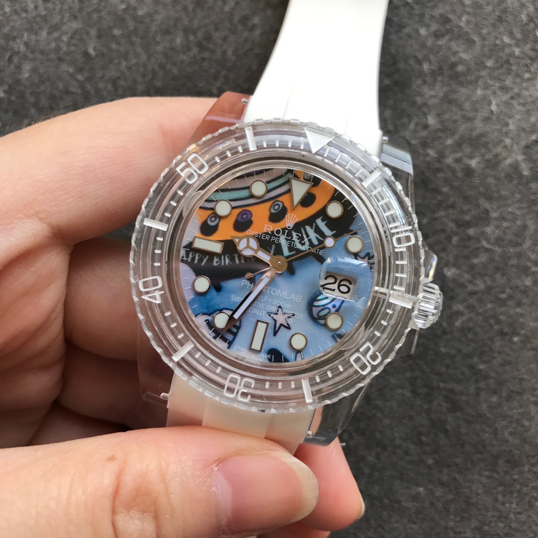 gr劳力士联名水晶系列3135蓝游丝全自动机械手表男士腕表40mm