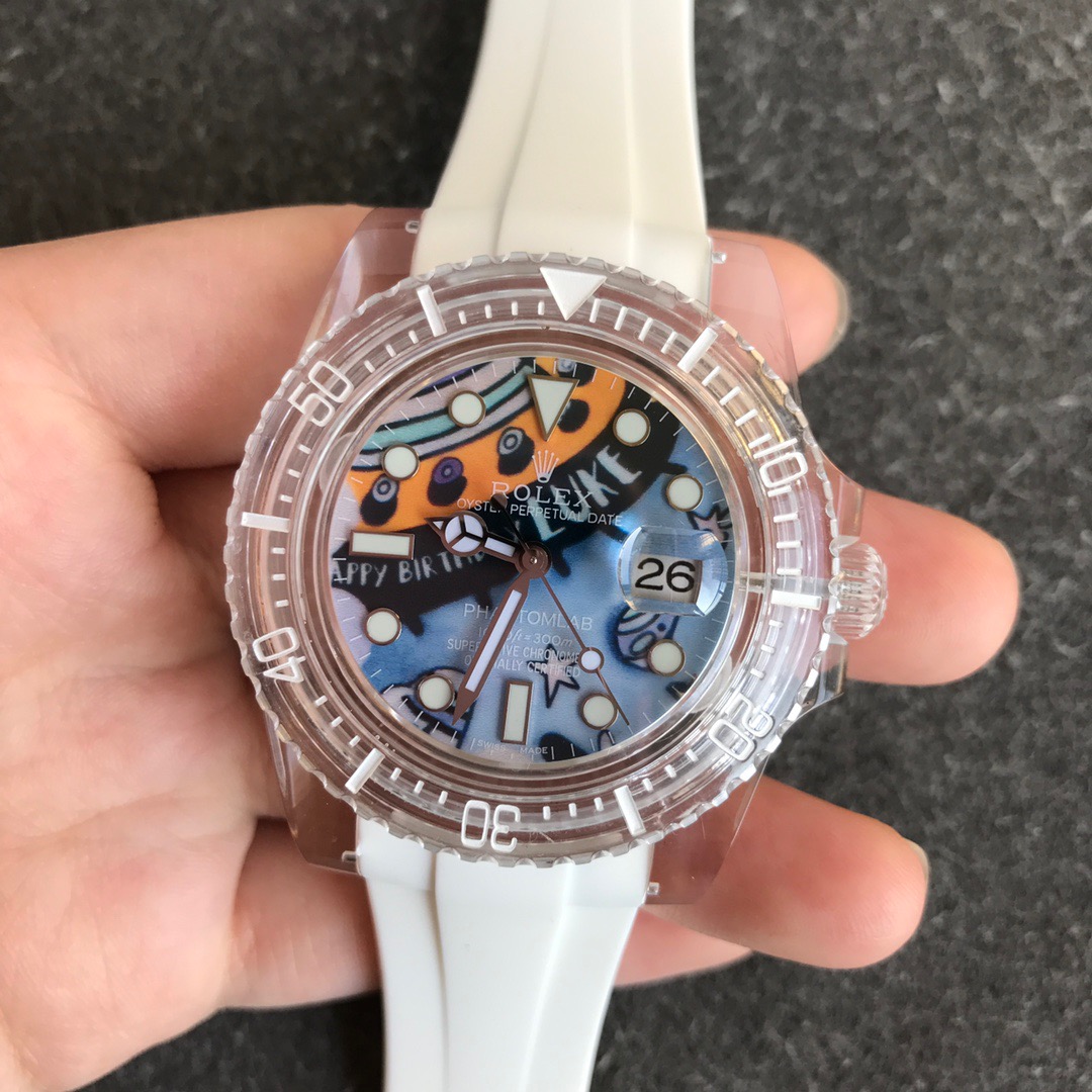 gr劳力士联名水晶系列3135蓝游丝全自动机械手表男士腕表40mm