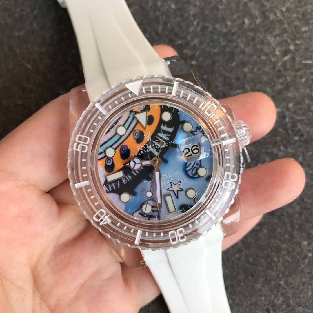 gr劳力士联名水晶系列3135蓝游丝全自动机械手表男士腕表40mm