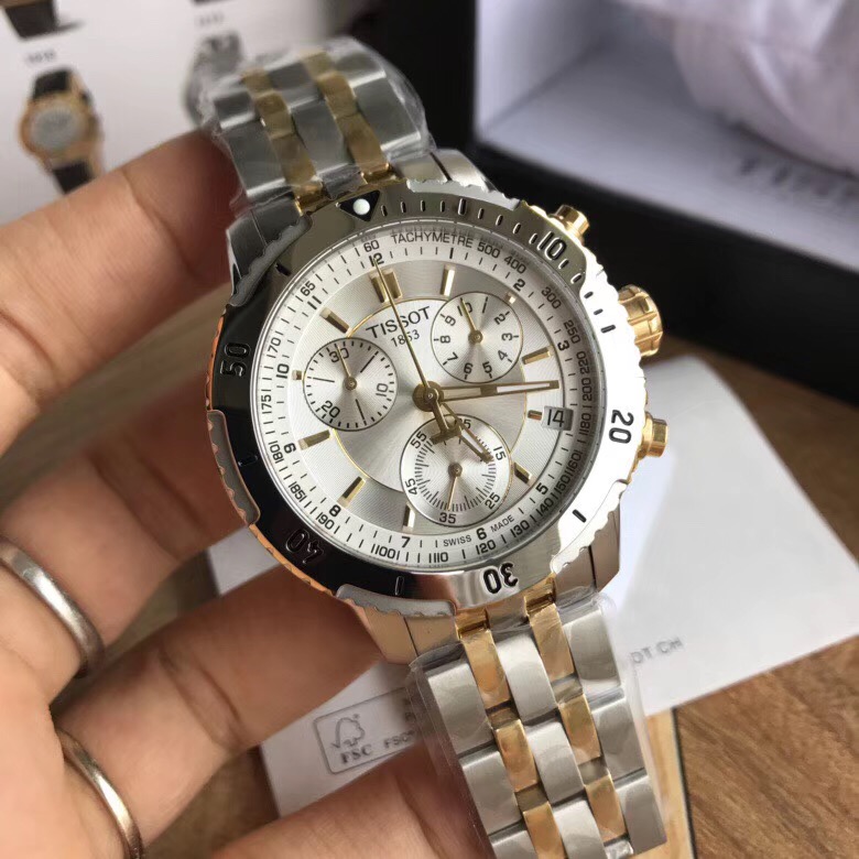 原单天梭t067系列男表多功能六针精钢原装瑞士eta石英42mm腕表