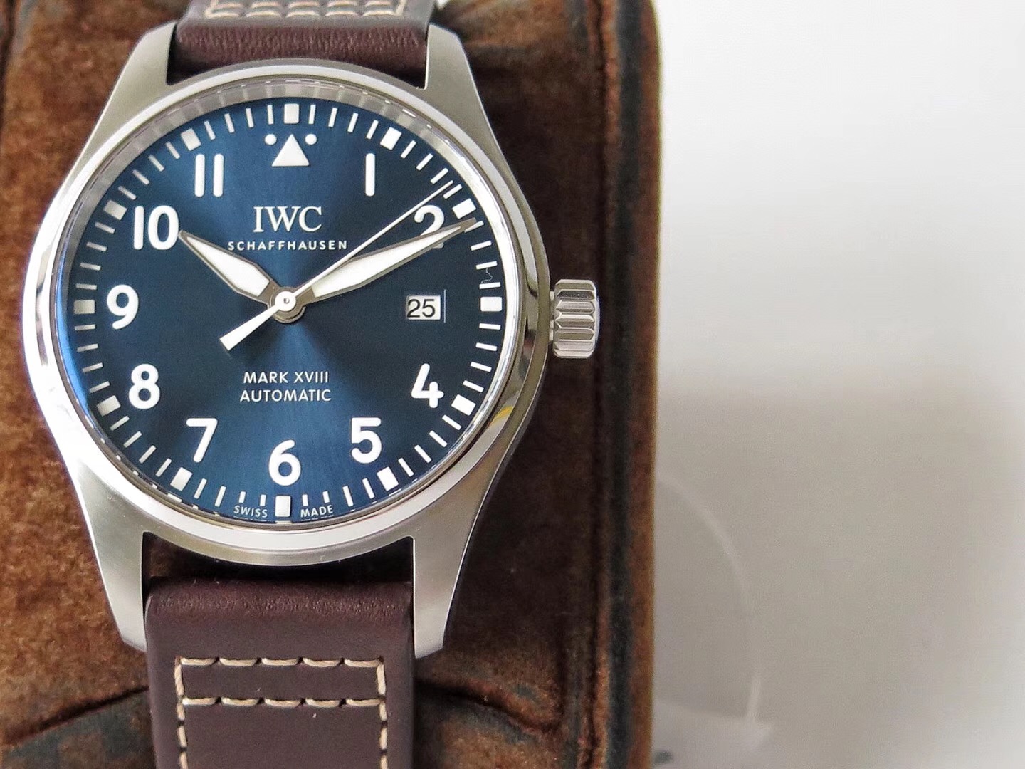 v7万国飞行员马克十八系列全自动机械男士腕表蓝面40mm